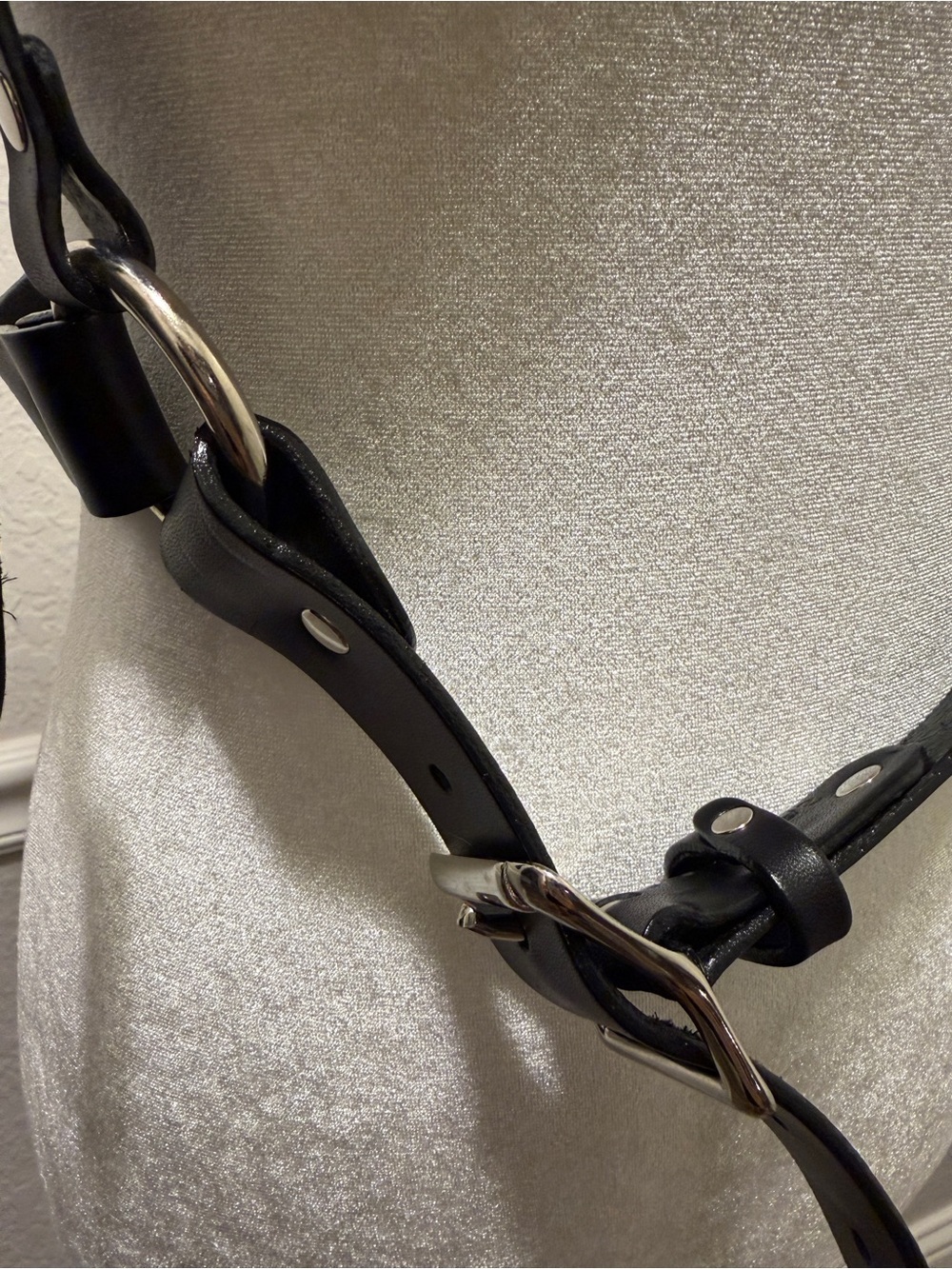 Zana Bayne Size Large Black Leather Harness Belt - Picture 2 of 8